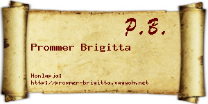 Prommer Brigitta névjegykártya